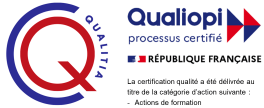 logo qualiopi processus certifié République Française mention actions de formation